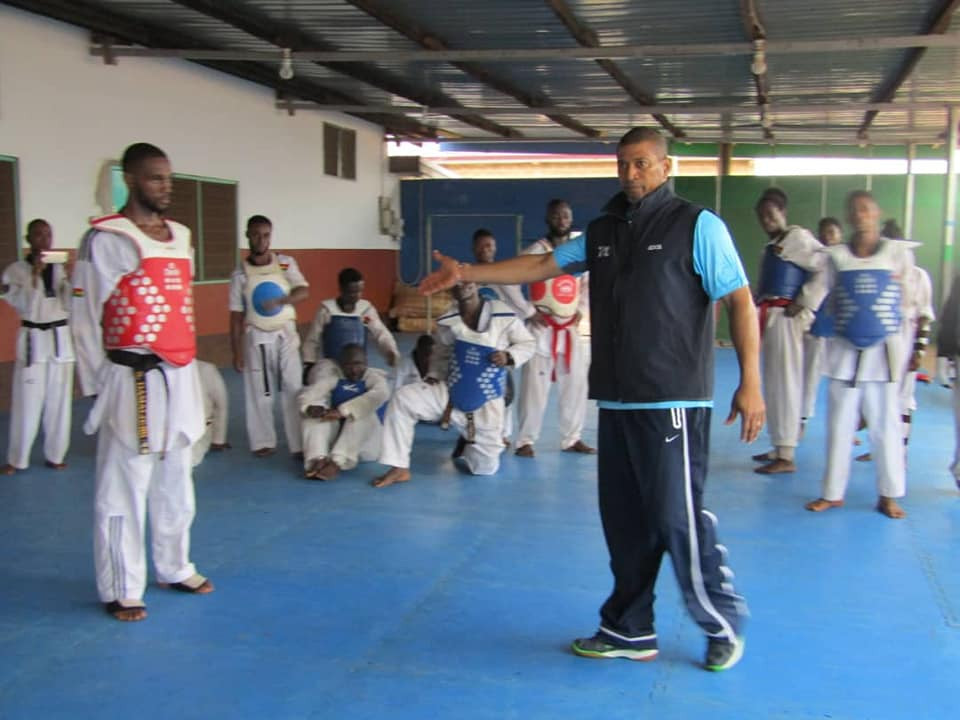 Ivory Coast's Patrice Remark coached the participants on the course ©Ghana Taekwondo Federation
