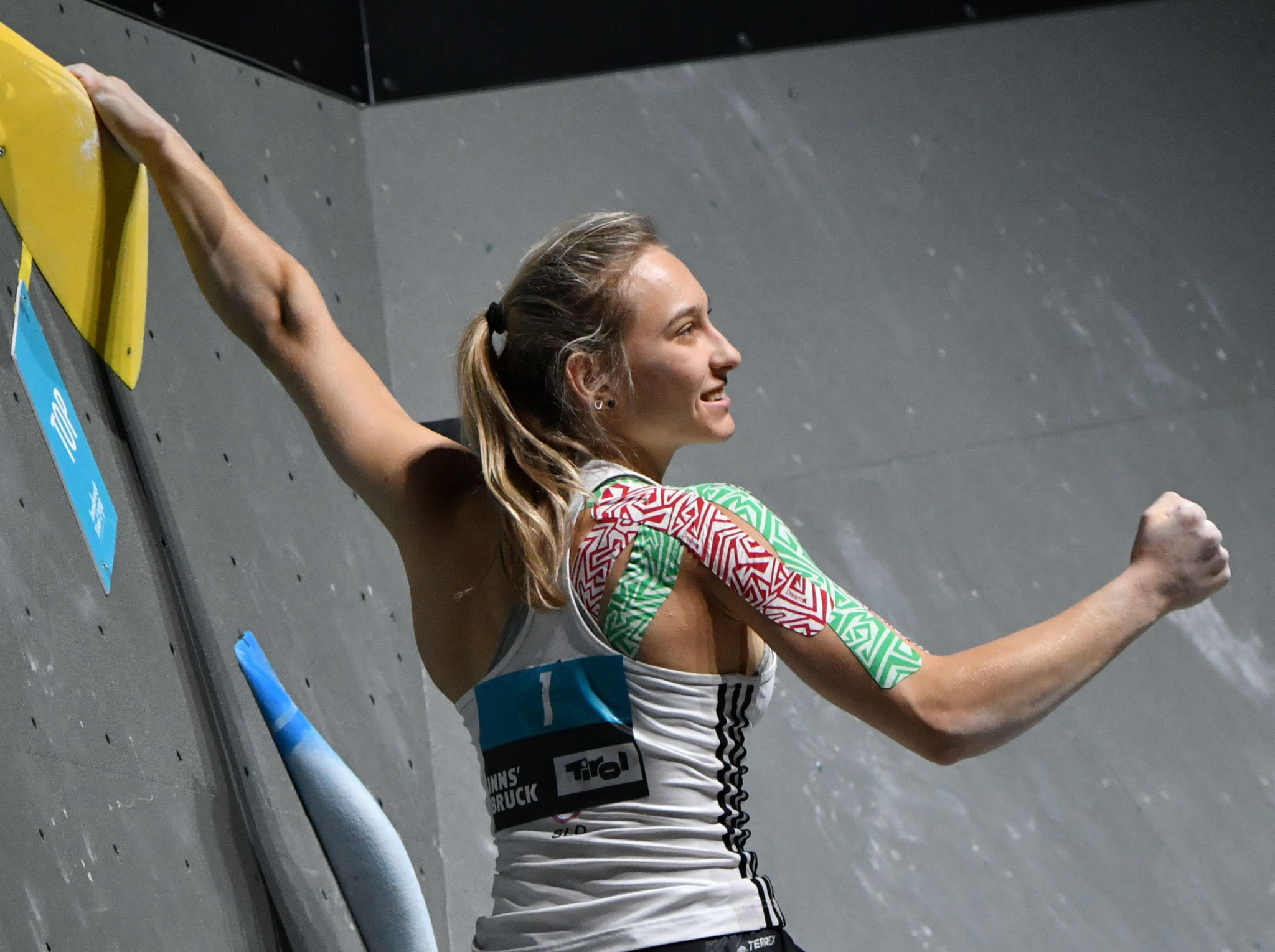 Slovenia's Janja Garnbret won the women's bouldering event at the IFSC Climbing World Cup ©Getty Images