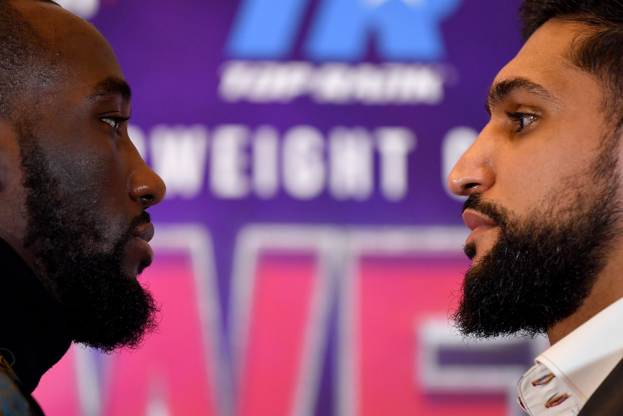 Terence Crawford and Amir Khan go face to face ahead of their bout in New York ©Getty Images