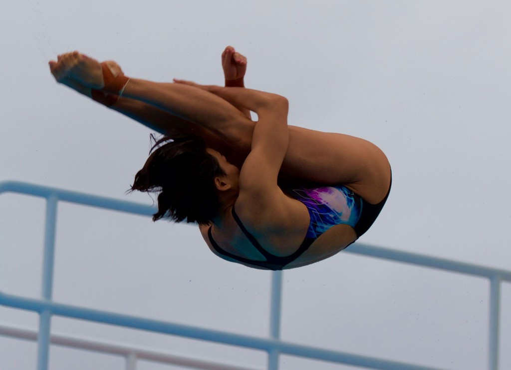 Thirteen-year-old Yaying Ding won her women's 10m platform semi-final 