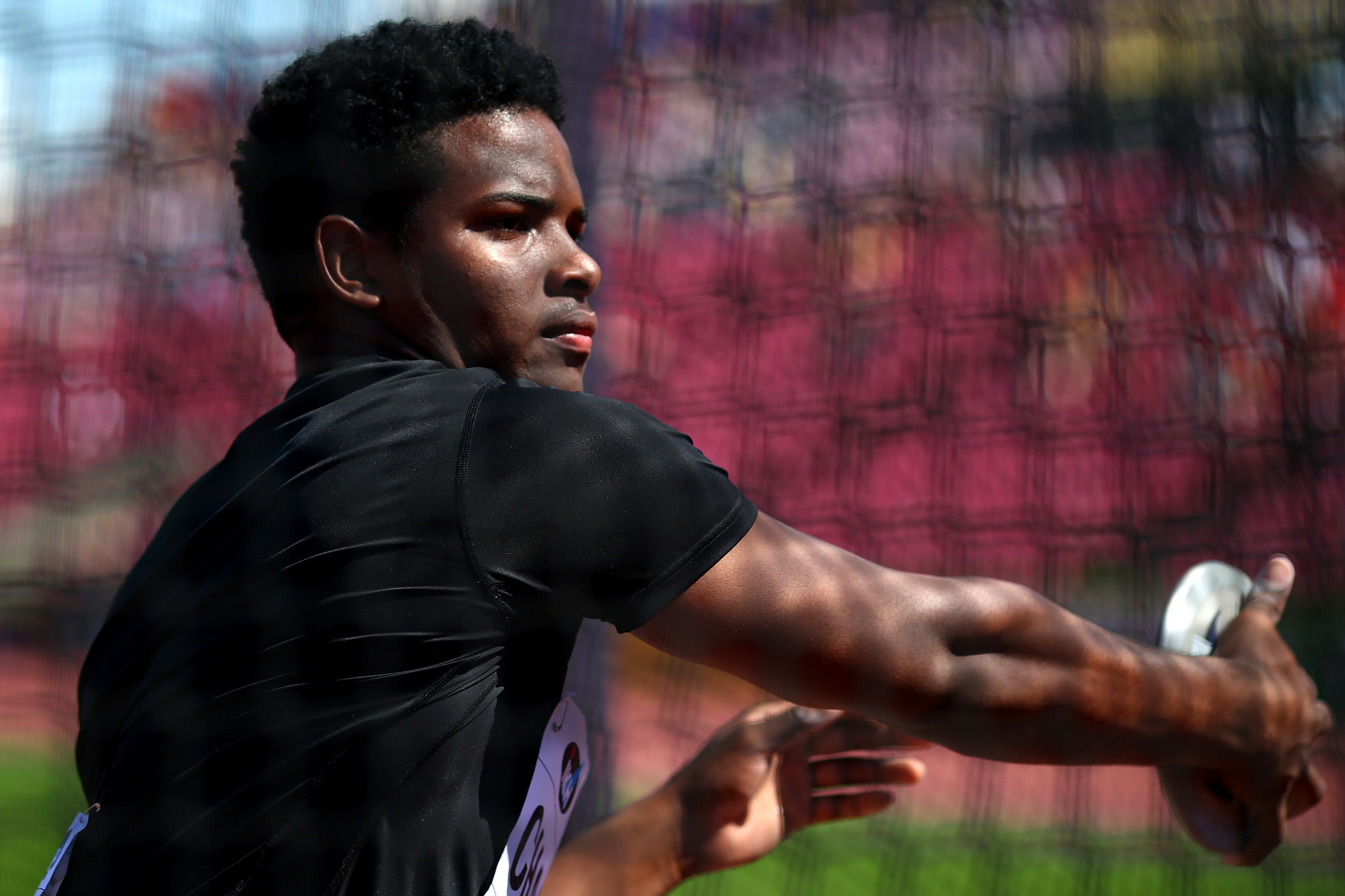 Jamaican Kai Chang showed why he is the reigning world under-20 discus champion as he threw 59.36 metres ©Getty Images