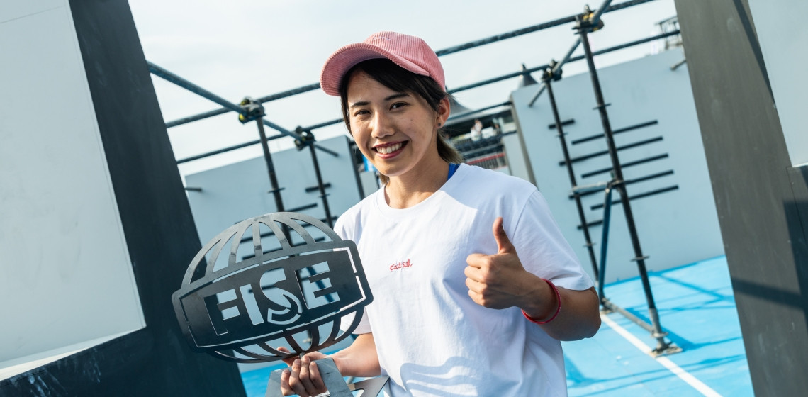 Japan's Hikari Izumi was among the winners on the final day of the FIG Parkour World, an event par of the FISE World Series in Hiroshima ©FISE