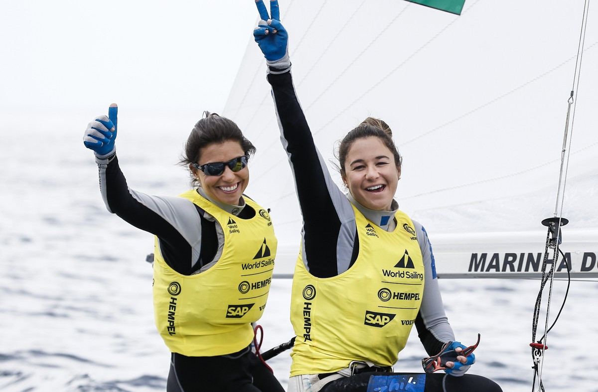 Brazil's Fernanda Oliveira and Ana Luiza Barbachan won the women's 470 at the Sailing World Cup in Genoa ©World Sailing