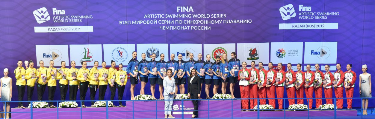 Russia won the team highlights event, with Kazakhstan second and Hungary third ©FINA