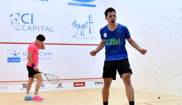 Egyptian wildcard Fares Dessouky is through to the men's quarter-finals at the El Gouna International Squash Open in Egypt ©PSA