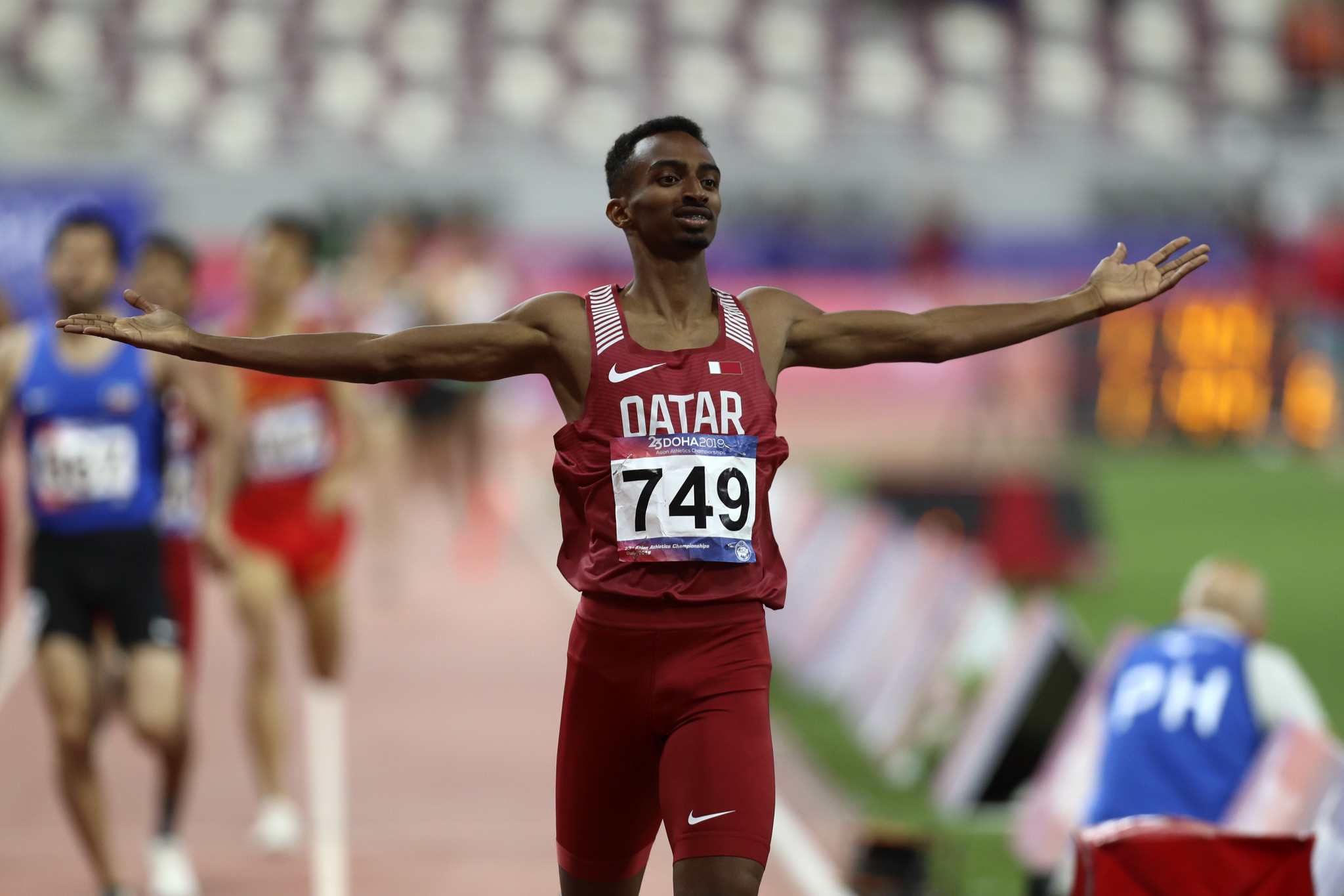 Qatar's Abubaker Haydar Abdalla came out on top in the men's 800m ©Getty Images