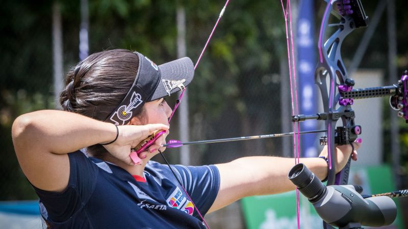 Colombia's Sara López topped women's compound qualifying at the Archery World Cup in Medellin ©World Archery