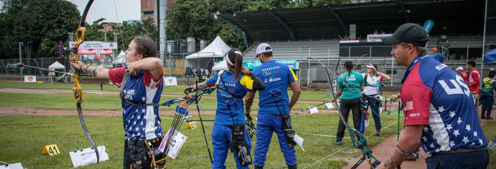 America's Brady Ellison and Casey Kaufhold have reached the mixed team recurve final at the Archery World Cup in Medellin ©World Archery 