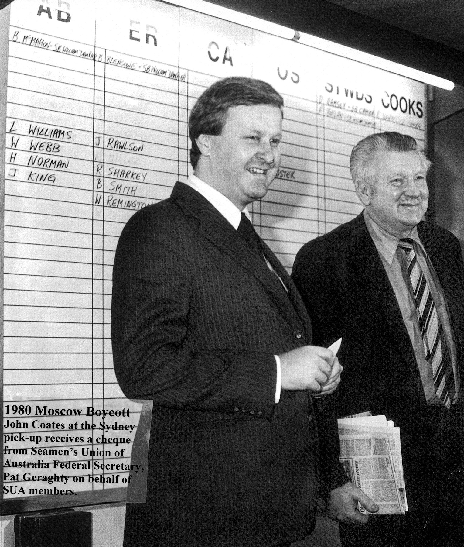 John Coates, left, led the campaign to ignore calls from the Australian Government to boycott the 1980 Olympic Games in Moscow following the Soviet Union invasion of Afghanistan ©Getty Images