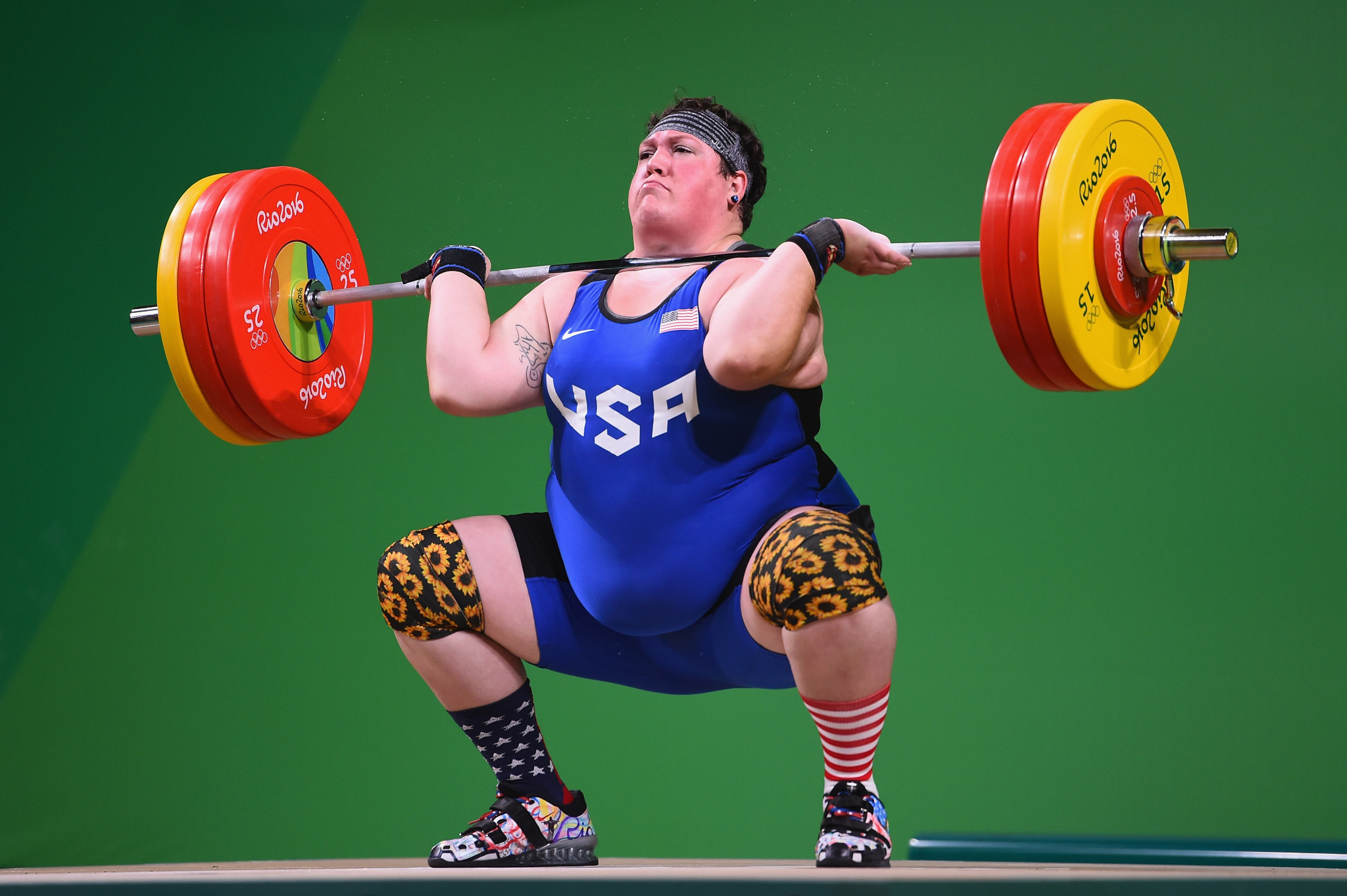 Sarah Robles of the United States secured all three gold medals available in the women's over 87 kilograms event ©Getty Images