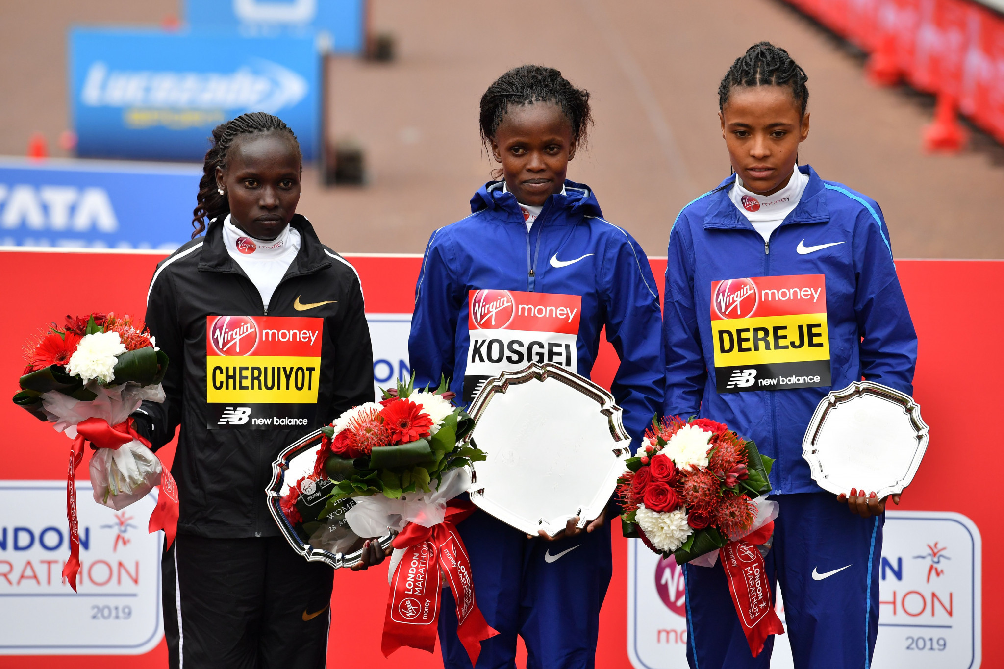 Brigid Kosgei claimed a comfortable victory in the women's race ©Getty Images