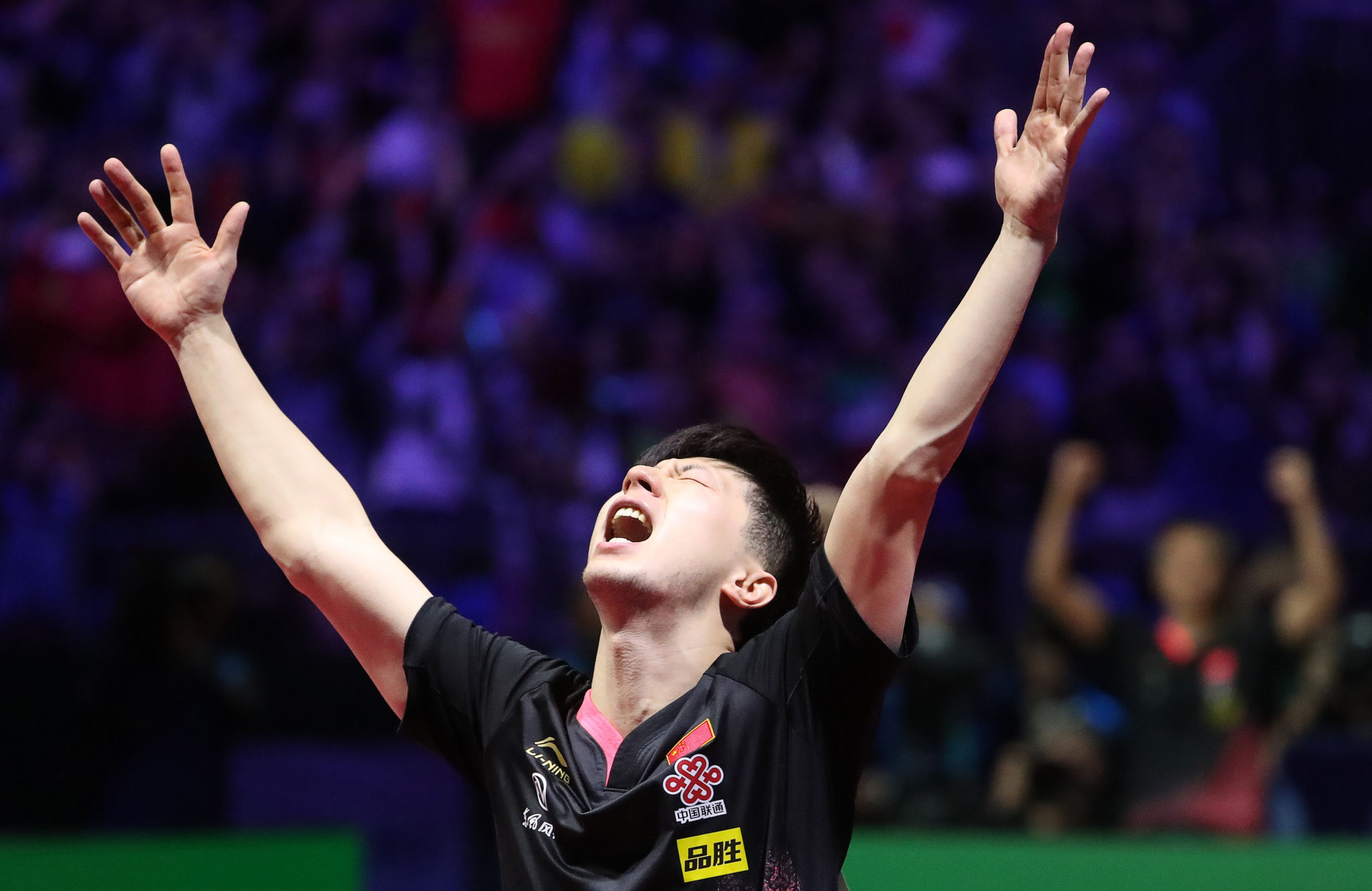 Ma Long of China earned his third consecutive men's title at the ITTF World Championships ©Getty Images