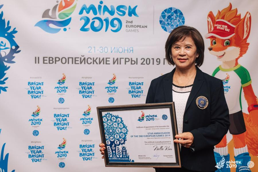 Five-time Olympic gymnastics champion Nellie Kim ©Minsk 2019 