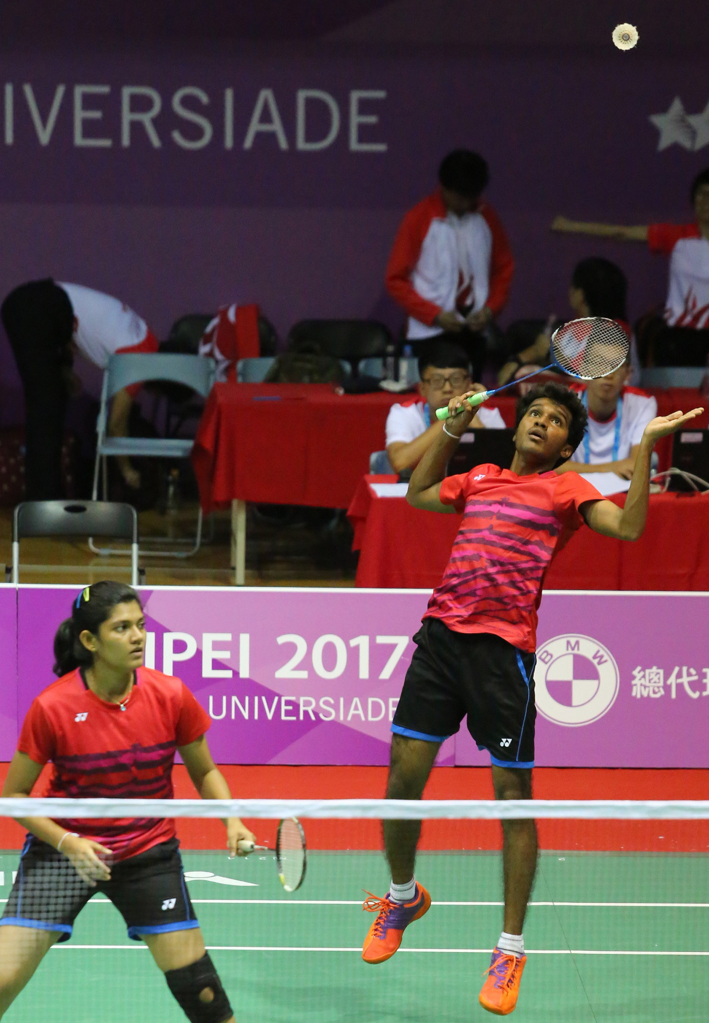 Sri Lankan badminton players in action at the Taipei 2017 Summer Universiade ©FISU