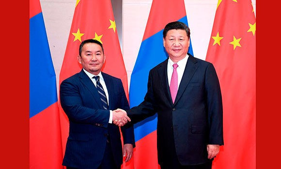 The main purpose of Battulga Khaltmaa's visit to Beijing was to hold talks with China’s President Xi Jinping at the Great Hall of the People ©IJF