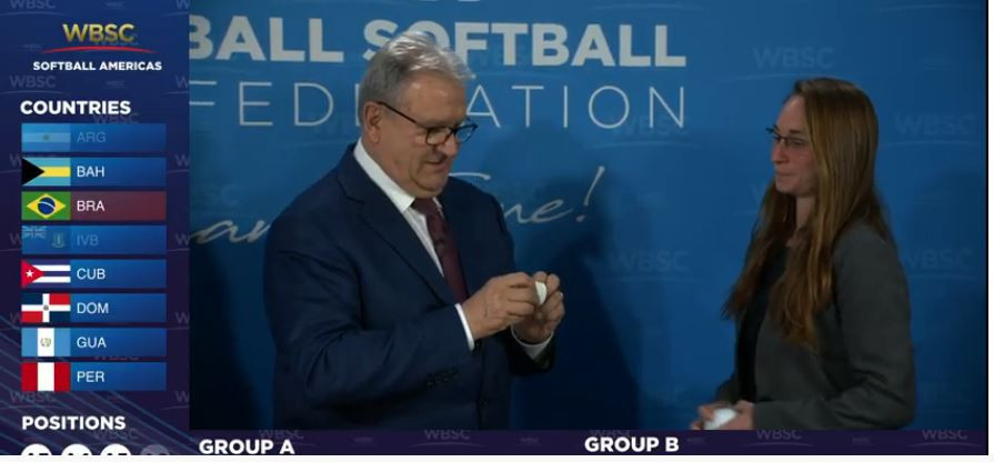 The draw for the WBSC Americas Championship was made in Lausanne tonight by Federation President Riccardo Fraccari and French player and athletes' commission representative Pauline Prade ©Getty Images