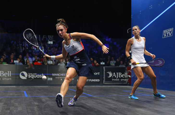 France's world number four Camille Serme, left, will seek to halt England's winning run in the European Team Squash Championships this week ©Getty Images