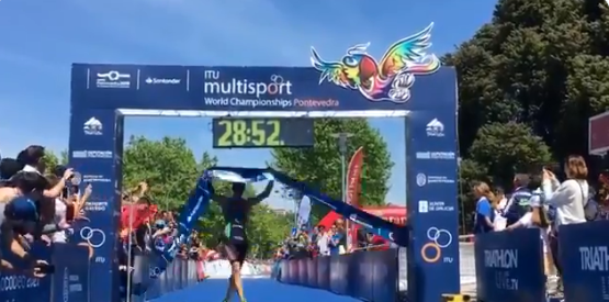 Azerbaijan’s Rostislav Pevtsov triumphed in the men's race in Pontevedra ©ITU