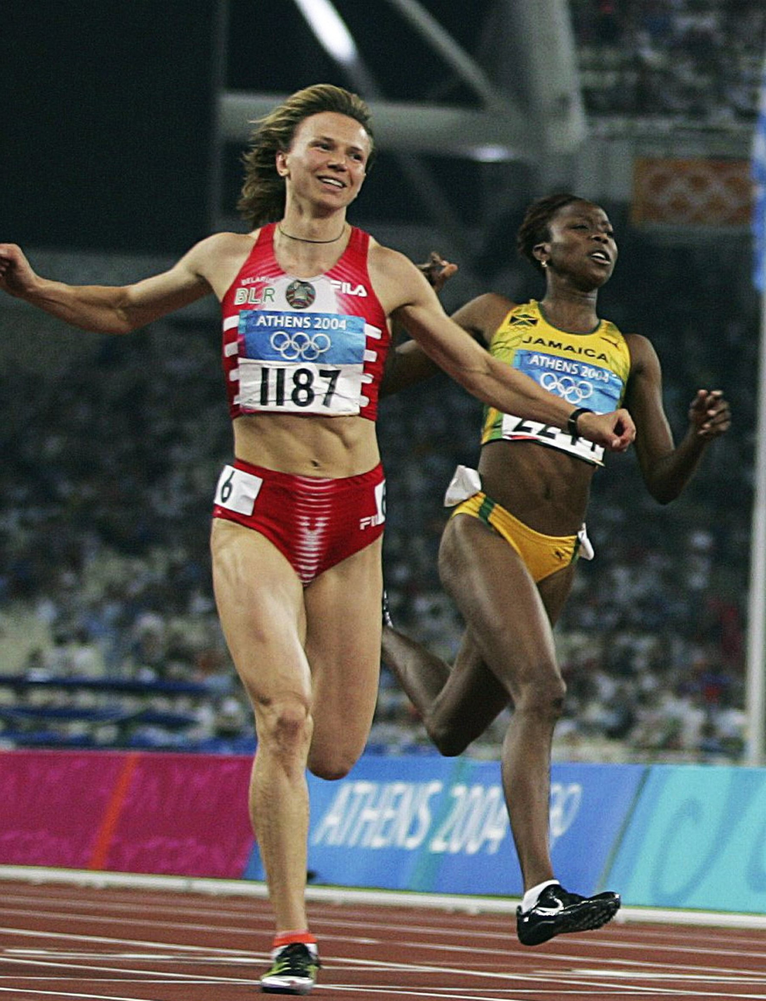 Yulia Nesterenko won the Olympic 100 metres gold medal at Athens 2004 and is an ambassador for Minsk 2019 ©Getty Images
