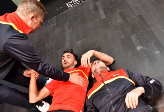 Spain take in a historic win at the European Team Squash Championships in Edgbaston ©ETC2019