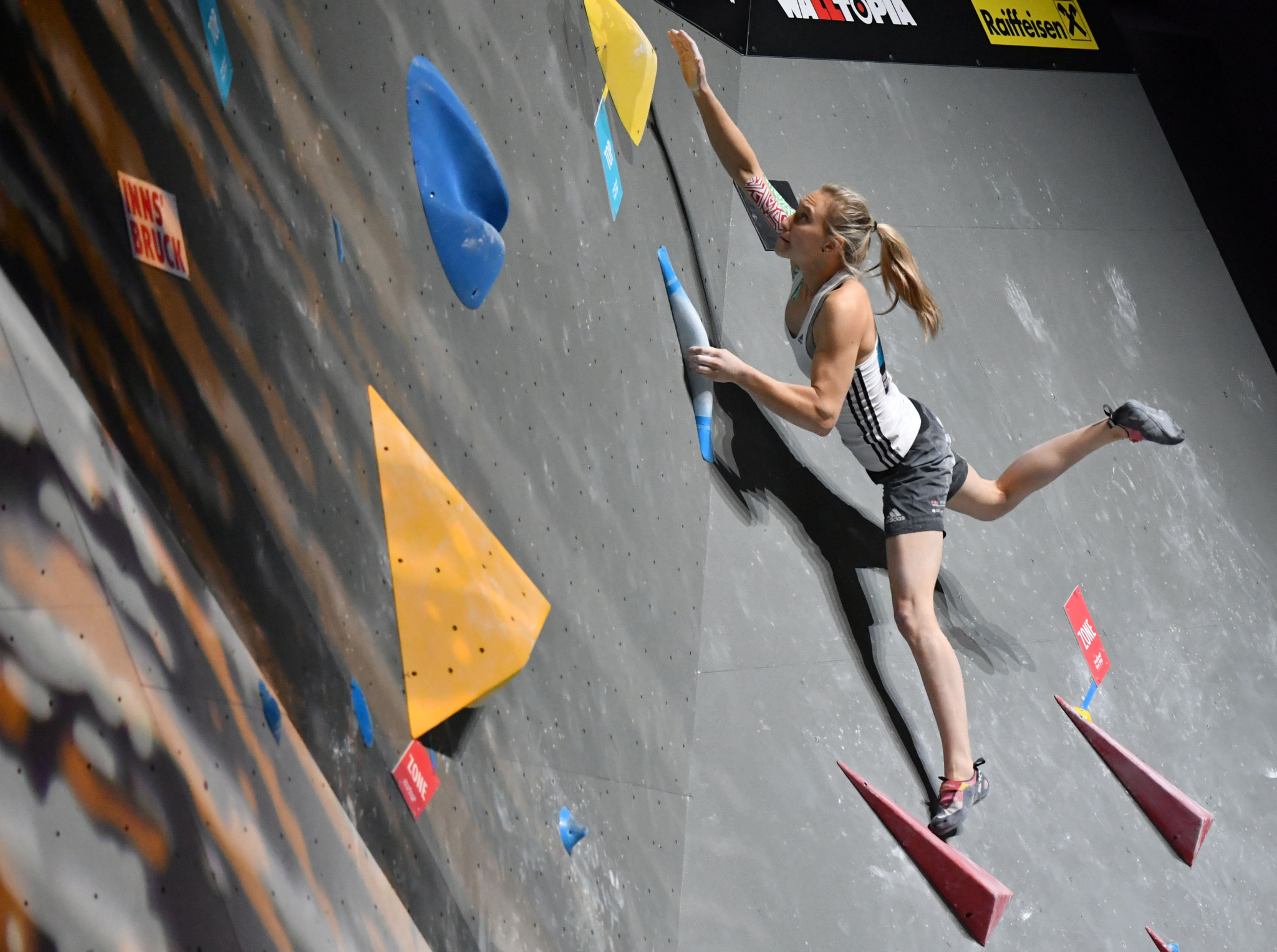 Janja Garnbret will seek a fourth consecutive IFSC Bouldering World Cup title in China tomorrow ©Getty Images