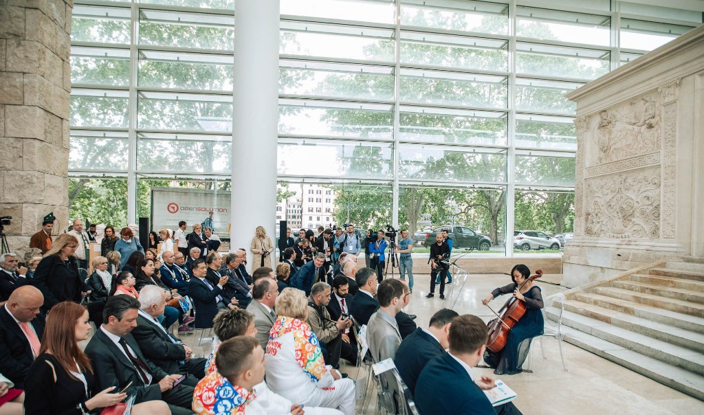 The launch event took place at Rome's Ara Pacis, built in 9BC to honour Roman Emperor Augustus and dedicated to Pax, the Roman goddess of peace ©Minsk 2019 