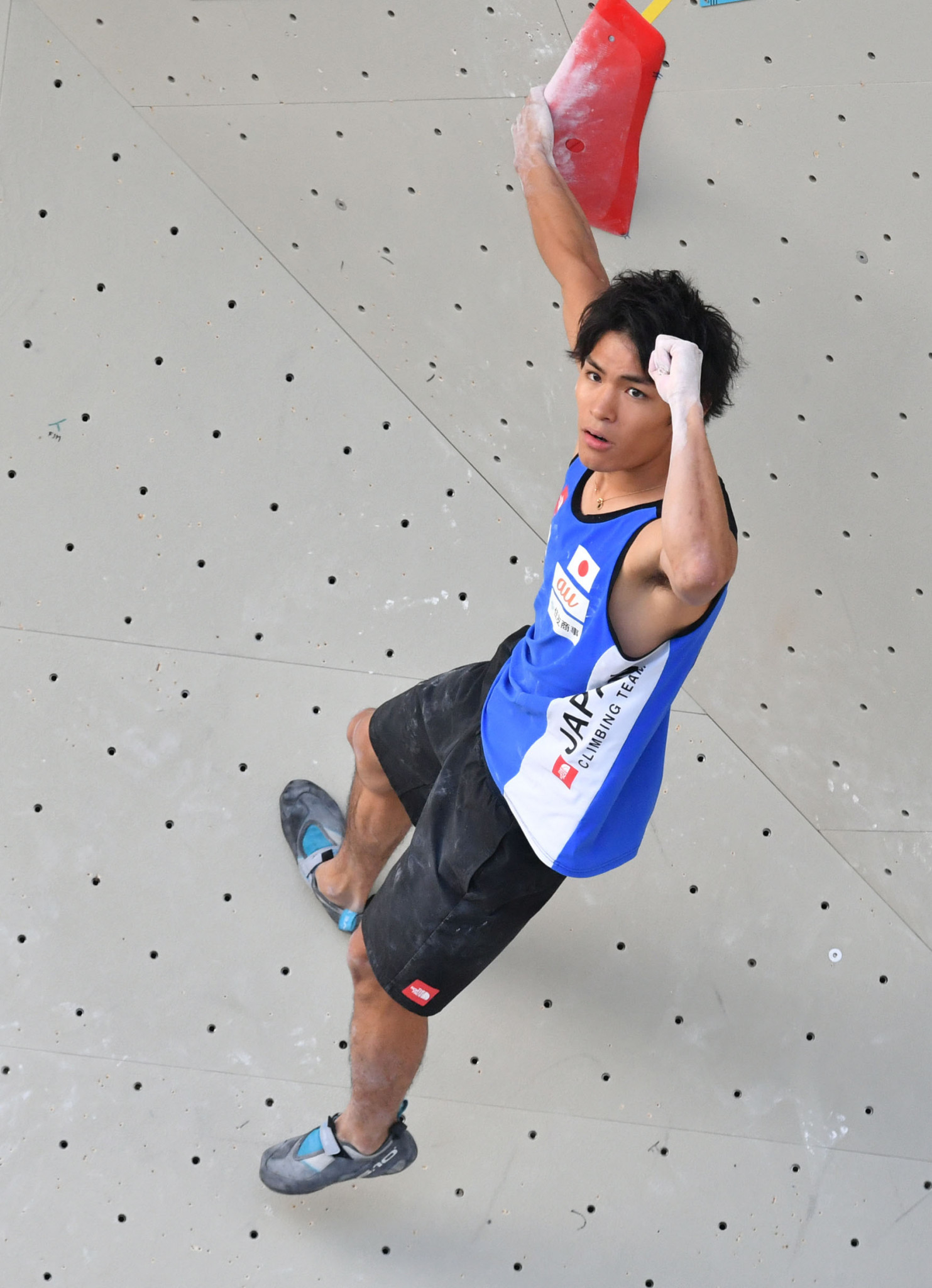 Japan's Tomoa Narasaki won the men's competition at today's IFSC Bouldering World Cup in Wujiang, China ©Getty Images