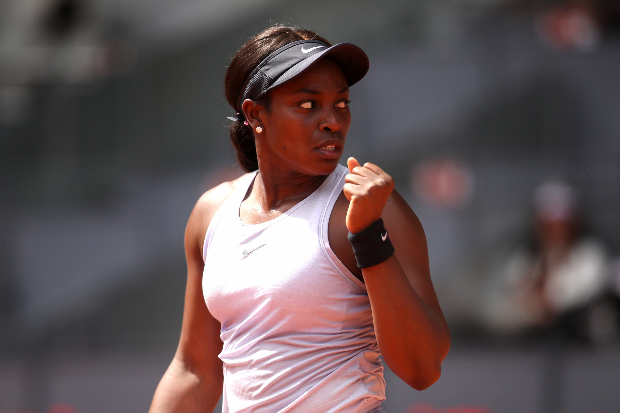 The United States’ Sloane Stephens is through to the last 16 at the Madrid Open after registering a fourth consecutive victory over former world number one Victoria Azarenka ©Getty Images