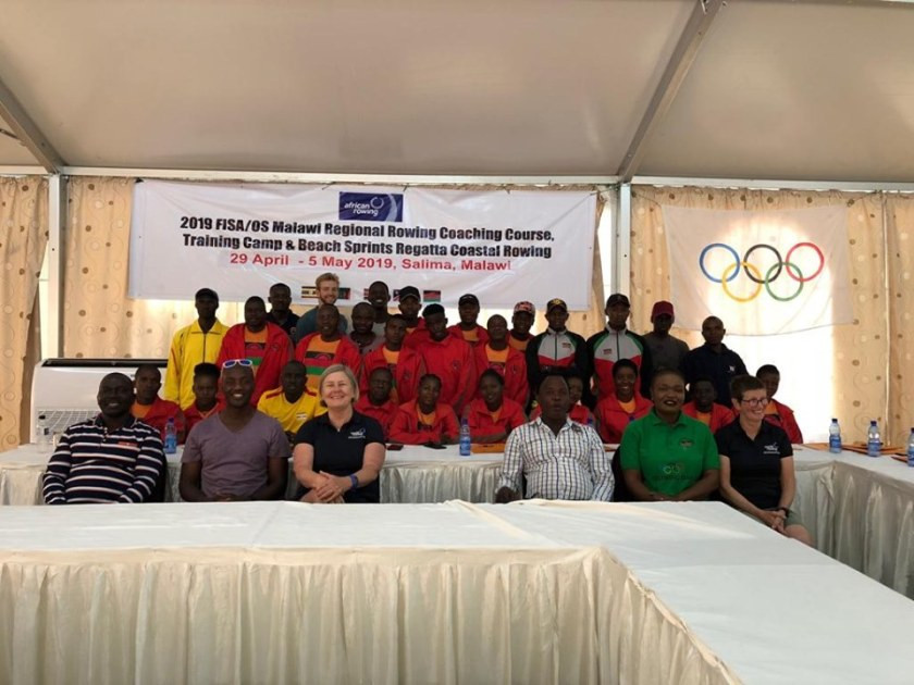 Some 27 athletes and coaches from five African countries attended the rowing course in Malawi ©Malawi Olympic Committee