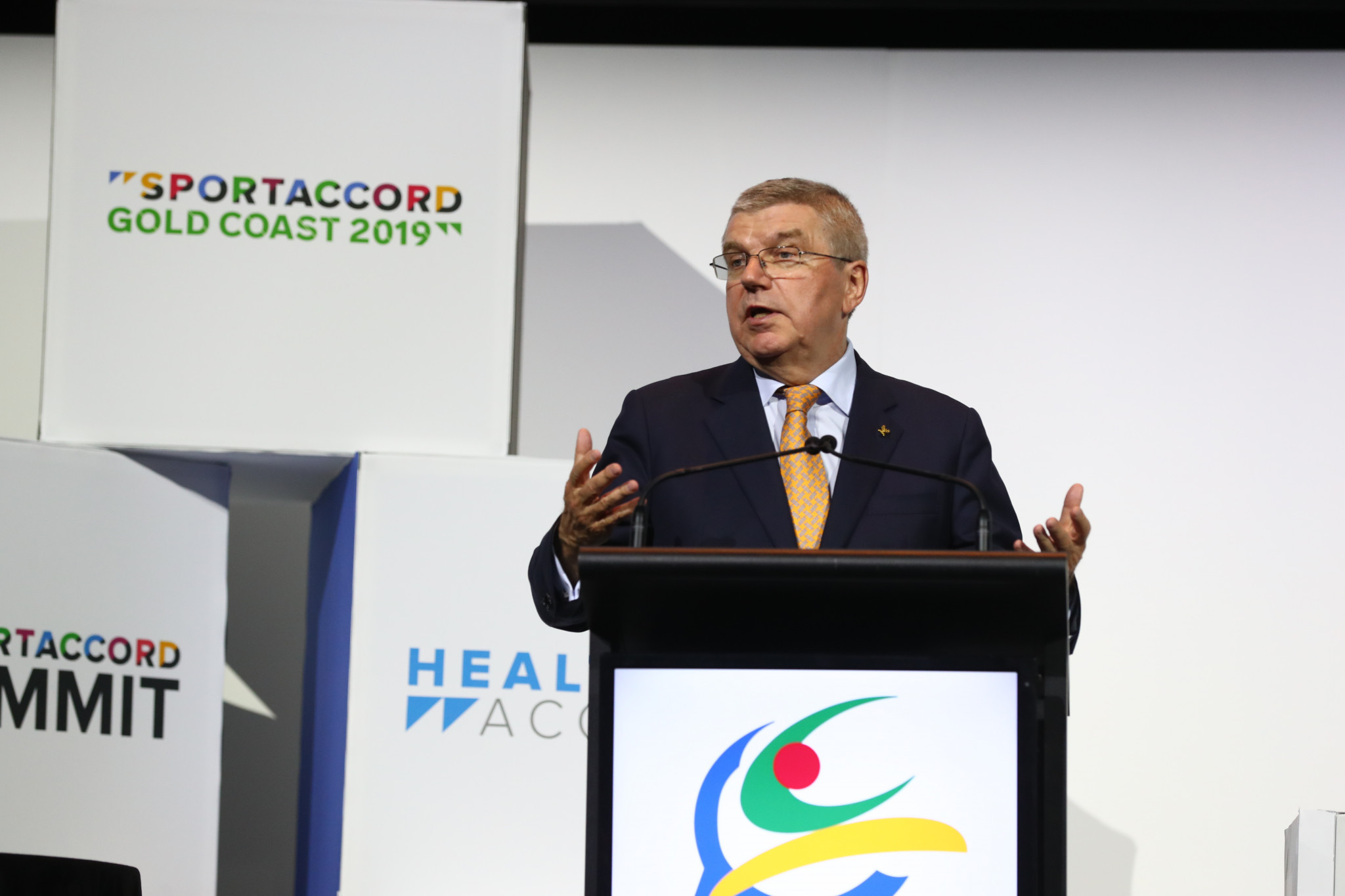 IOC President Thomas Bach addressed the Association of IOC Recognised International Sports Federations General Assembly ©Getty Images