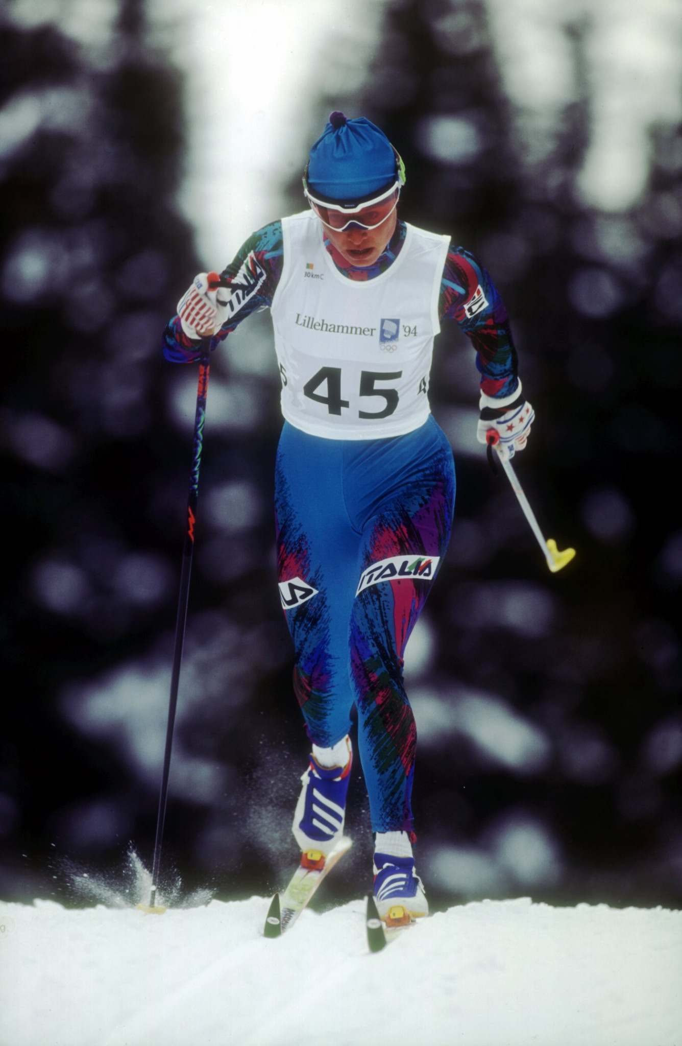 Manuela Di Centa won two gold medals at the 1994 Winter Olympic Games in Lillehammer ©Getty Images/Clive Brunskill/ALLSPORT