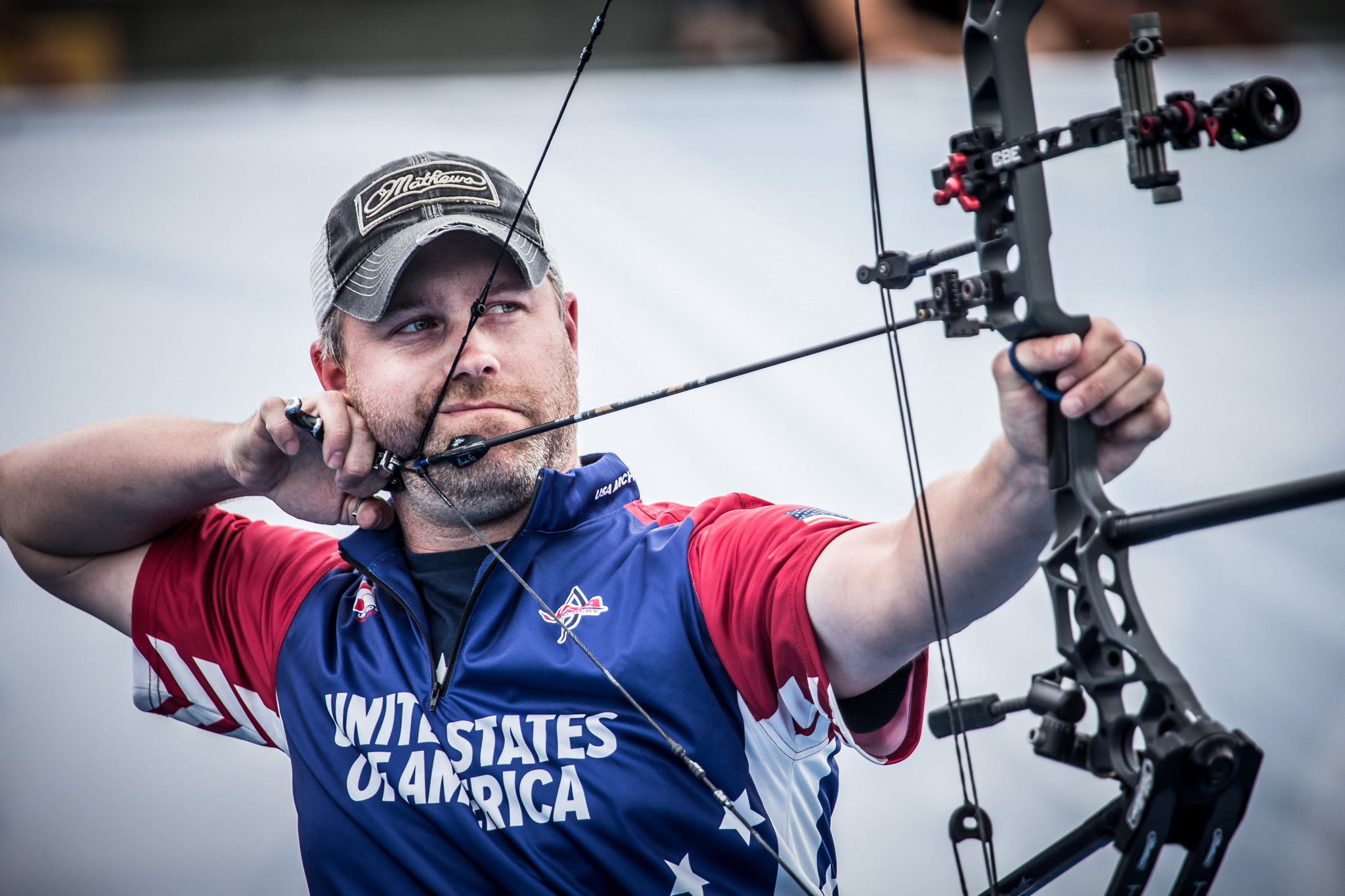 Braden Gellenthien of the United States has reached his second successive compound men's final in this year's Archery World Cup series ©Getty Images