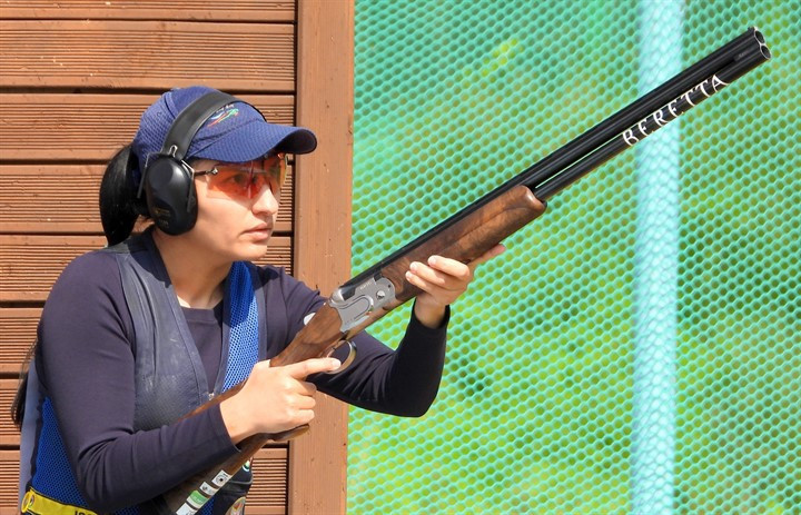 Diana Bacosi of Italy shot 74 out of 75 to head qualifying after the first three rounds of the women's skeet competition in the ISSF Shotgun World Cup in Changwon ©ISSF