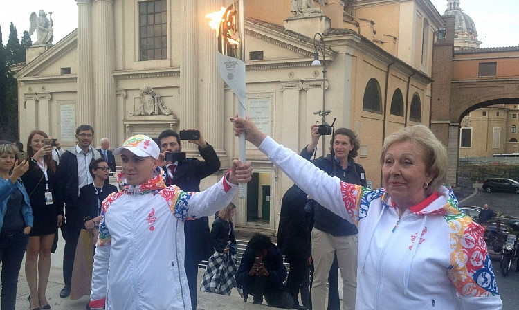 The European Games Flame of Peace begun its 50-day journey to Minsk at Ara Pacis in Rome last Friday ©FIAS