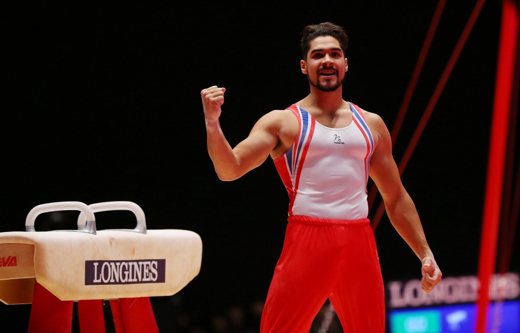 Britain's Louis Smith had posted a score of 16.033 on the pommel horse but he had to settle for silver behind team-mate Max Whitlock ©Getty Images