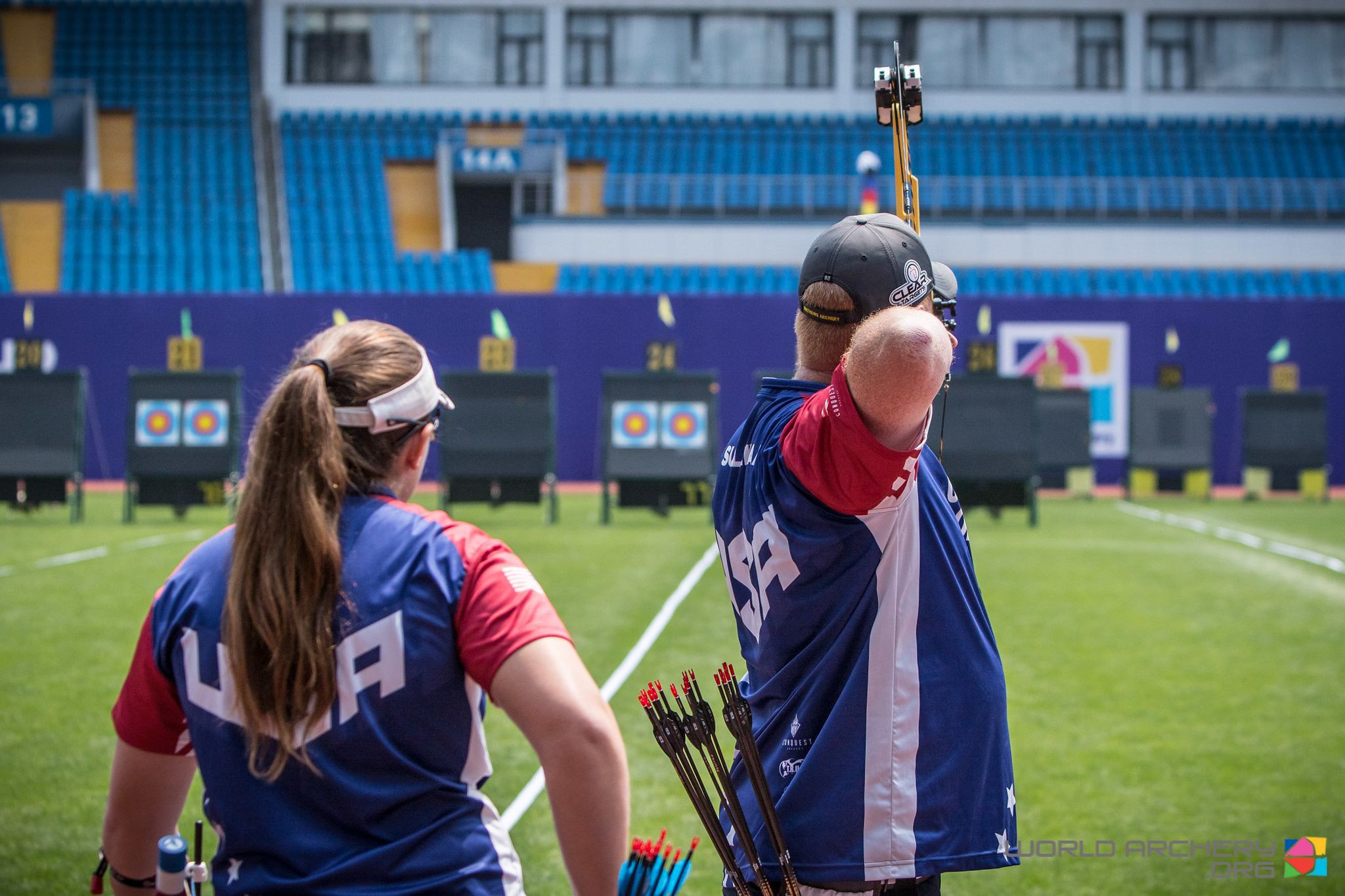 United States pairing Alexis Ruiz and Matt Sullivan will seek a second successive Archery World Cup gold in the compound mixed team event in Shanghai tomorrow ©World Archery