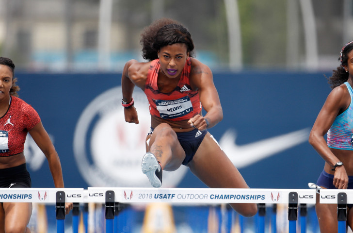 The United States look clear favourites in the new, mixed, shuttle hurdles event at the 2019 World Relays, with a squad that includes national indoor champion Sharika Nelvis ©Getty Images