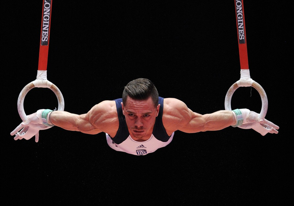 Eleftherios Petrounias of Greece earned gold on the rings with a strong and well-executed routine ©Getty Images