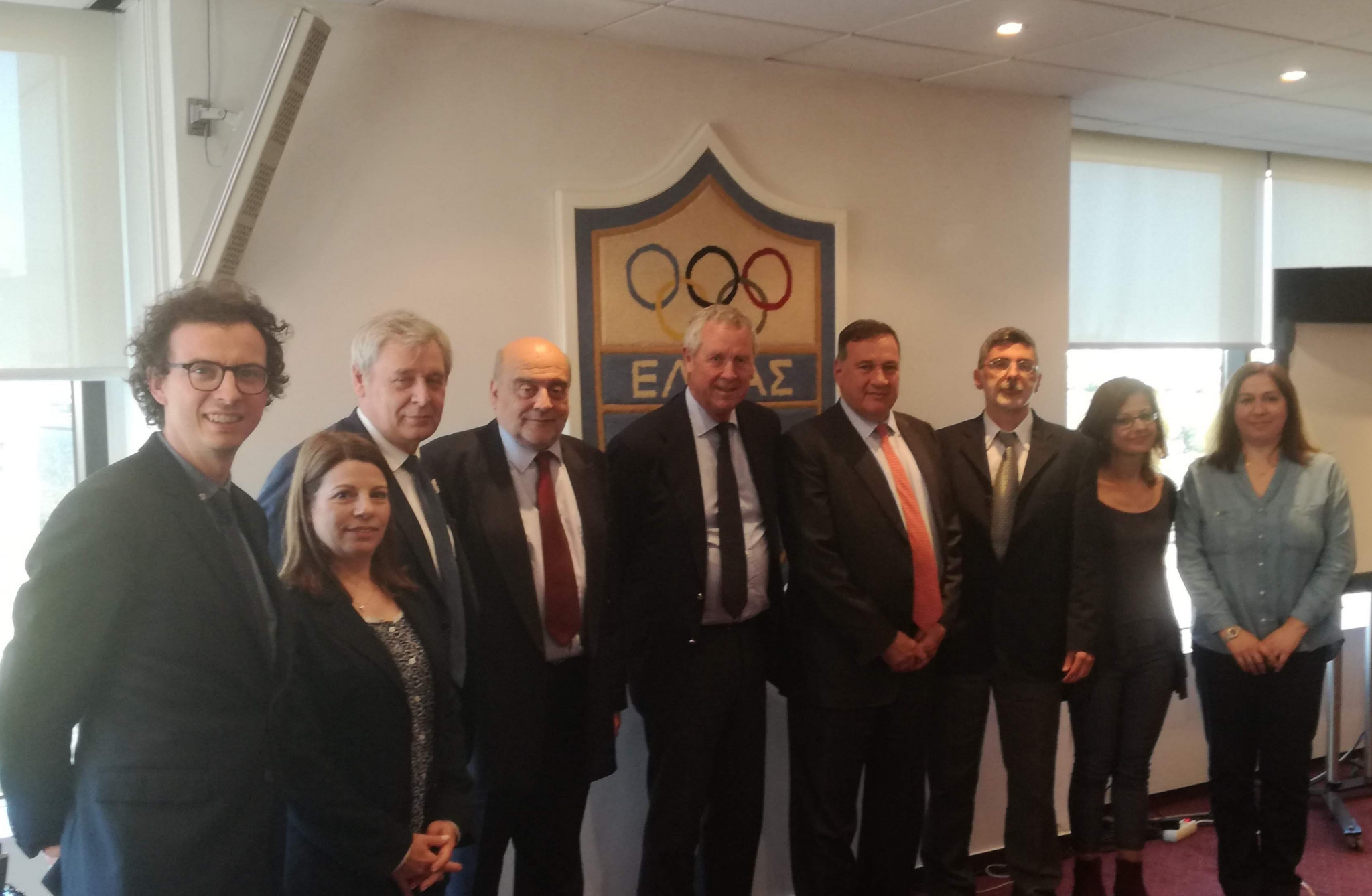 The Greek side included HOC President Spyros Capralos and Johann Pellicot from the Paris 2024 Organising Committee ©HOC
