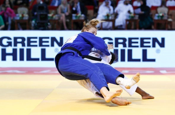 France's Clarisse Agbegnenou defeated Germany's Martyna Trajdos in just 61 seconds to claim the women's under 63kg gold medal at the IJF Grand Slam in Abu Dhabi