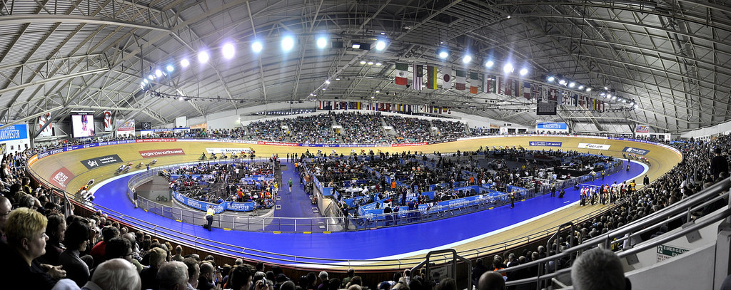 The Manchester Velodrome, built for the 2002 Commonwealth Games, is now part of the National Cycling Centre ©Wikipedia 