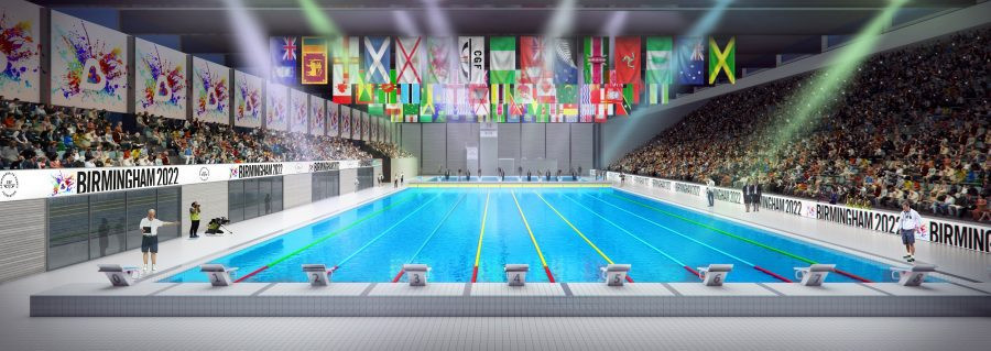 Local firm Wates Construction have been given the responsibility to build the Sandwell Aquatics Centre that will serve the Birmingham 2022 Commonwealth Games ©PanStadiaArena