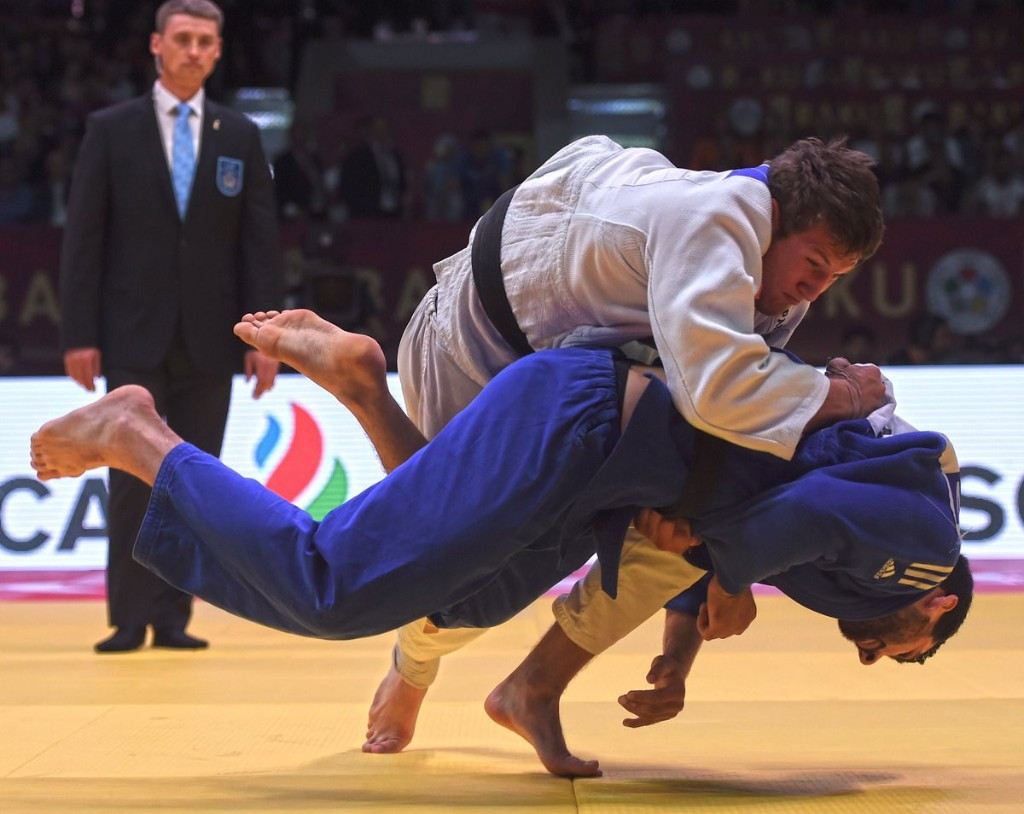 Serbia's Nemanja Majdov won gold in the men's -90 kilogram event at the IJF Baku Grand Slam ©IJF