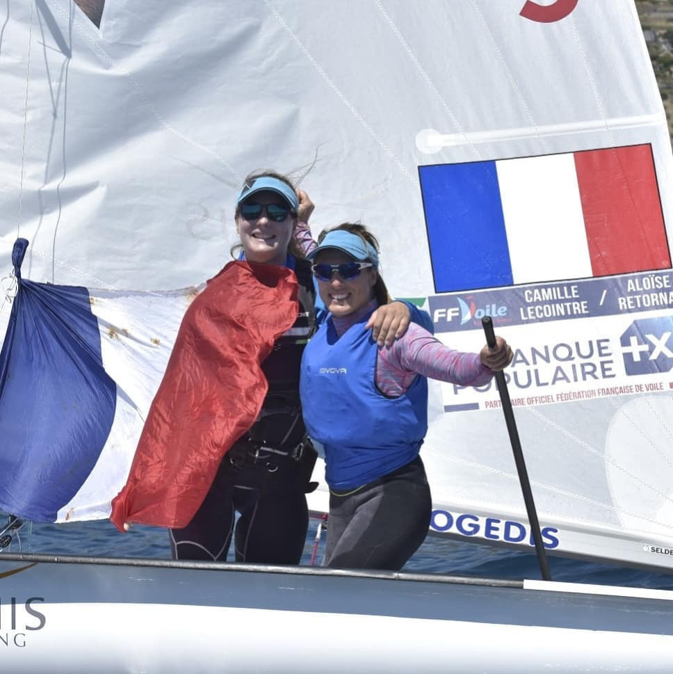 French pair Camille Lecointre and Aloise Retornaz took the women's 470 European title ©Facebook