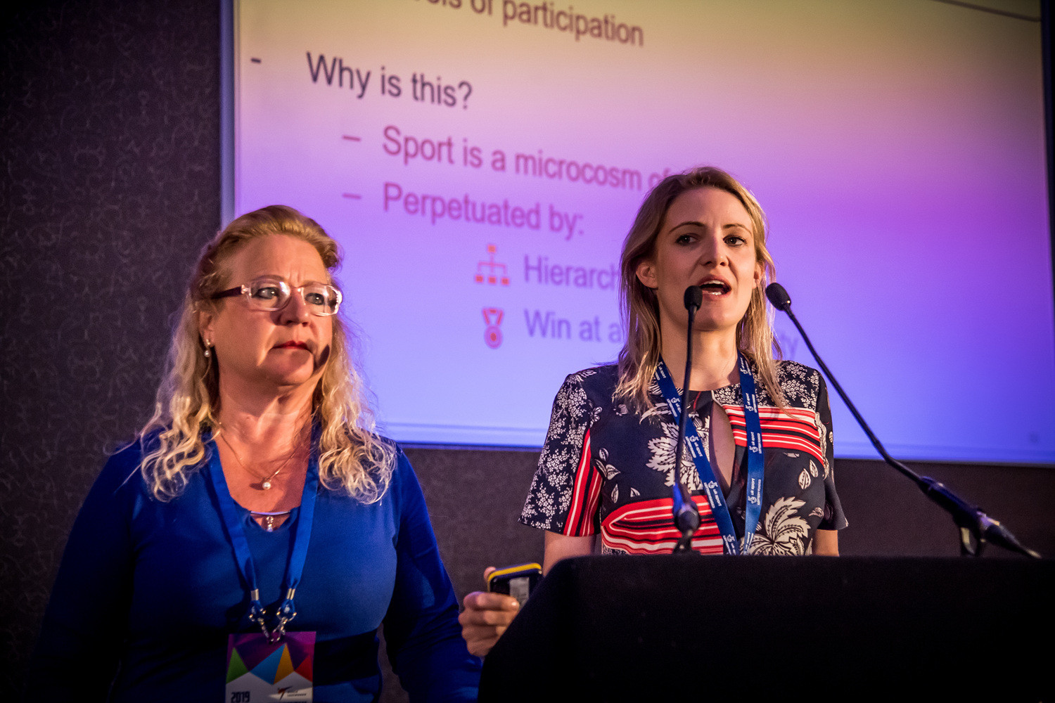 IOC consultants on athlete safeguarding and gender equality, Susan Greinig and Kirsty Burrows, informed the delegates on the importance of a safeguarding policy ©World Taekwondo