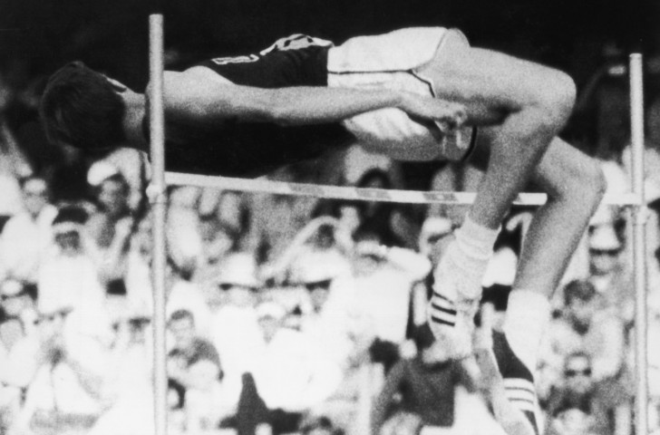 Dick Fosbury wins the Olympic high jump gold medal at Mexico City 1968 with a revolutionary technique that, unlike diving over the line, has proved to be reliably effective ©Getty Images
