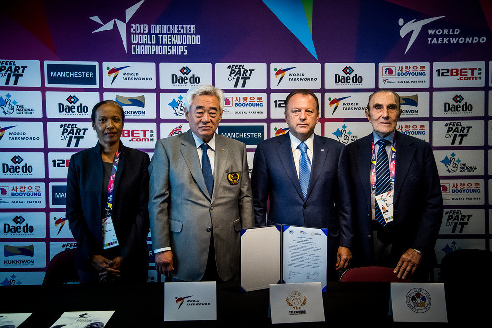 The Memorandum of Understanding signing took place during the opening day of the 2019 World Taekwondo Championships at Manchester Arena ©World Taekwondo