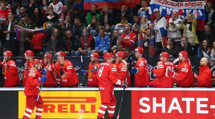 Olympic gold medallists Russia recorded their biggest win by thrashing Italy ©IIHF