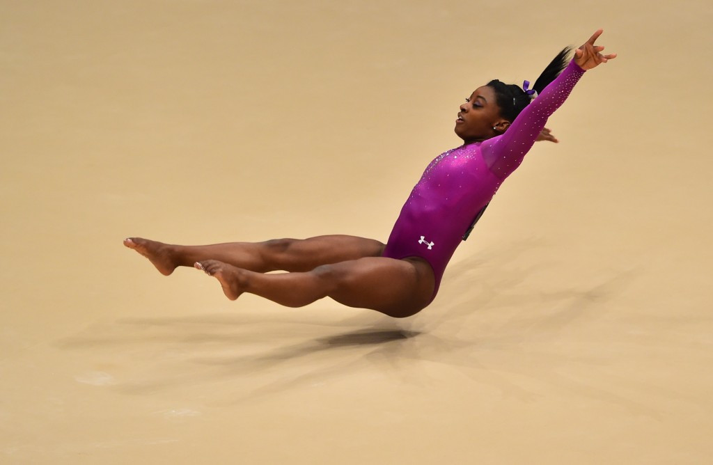 American Simone Biles put in a superb performance on the floor to earn her 10th World Championships gold ©Getty Images