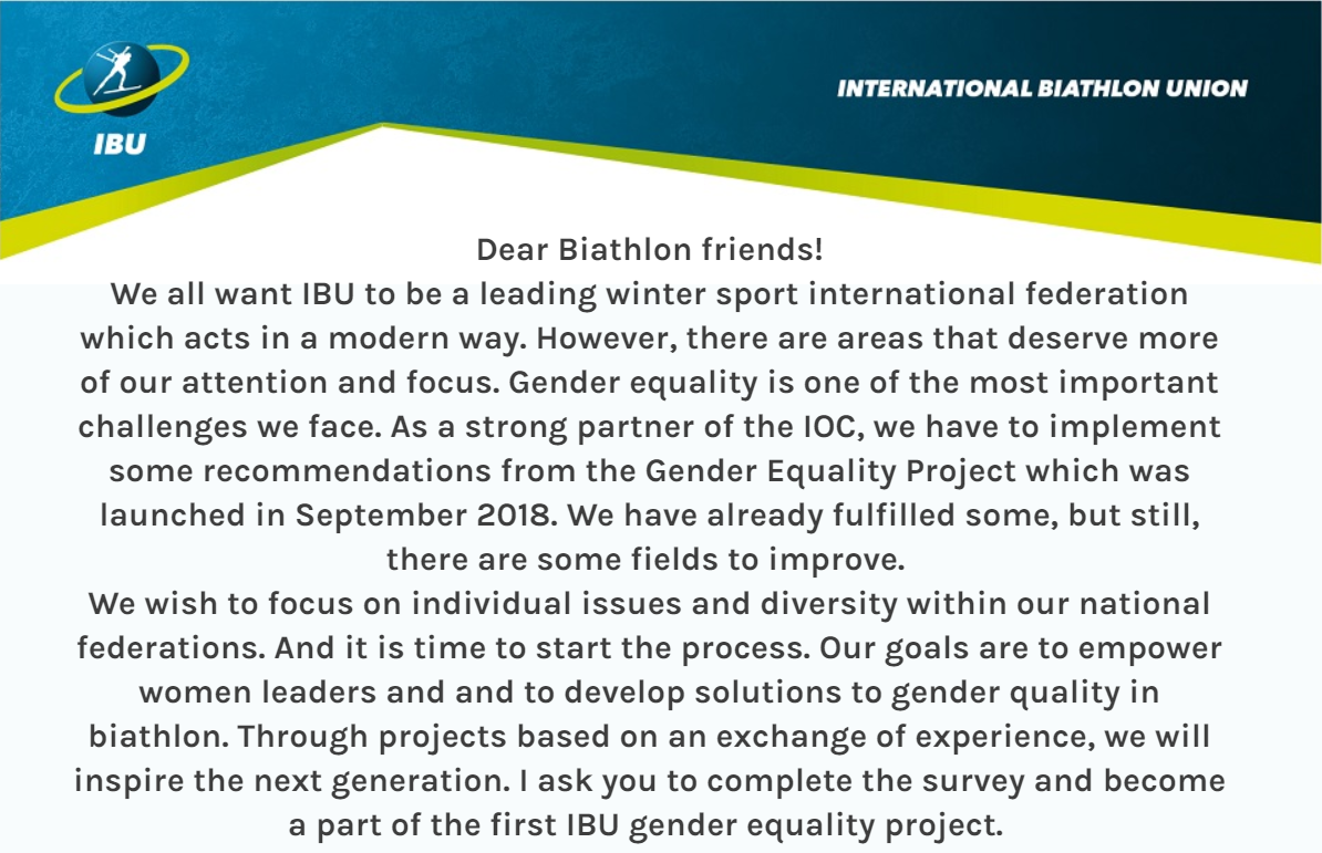 All national federations are being invited to take part in an online survey to help the gender equality project grow further ©IBU